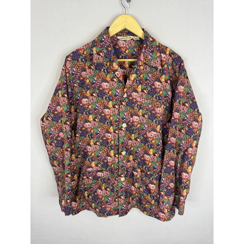 Derek Rose London Fruit Print Pajama Top Mens 40 Cotton Made in‎ England